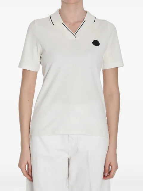 Moncler توب بولو بأبليكة شعار الماركة