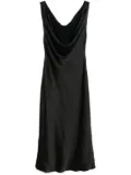 Norma Kamali drape-neck midi dress - Black