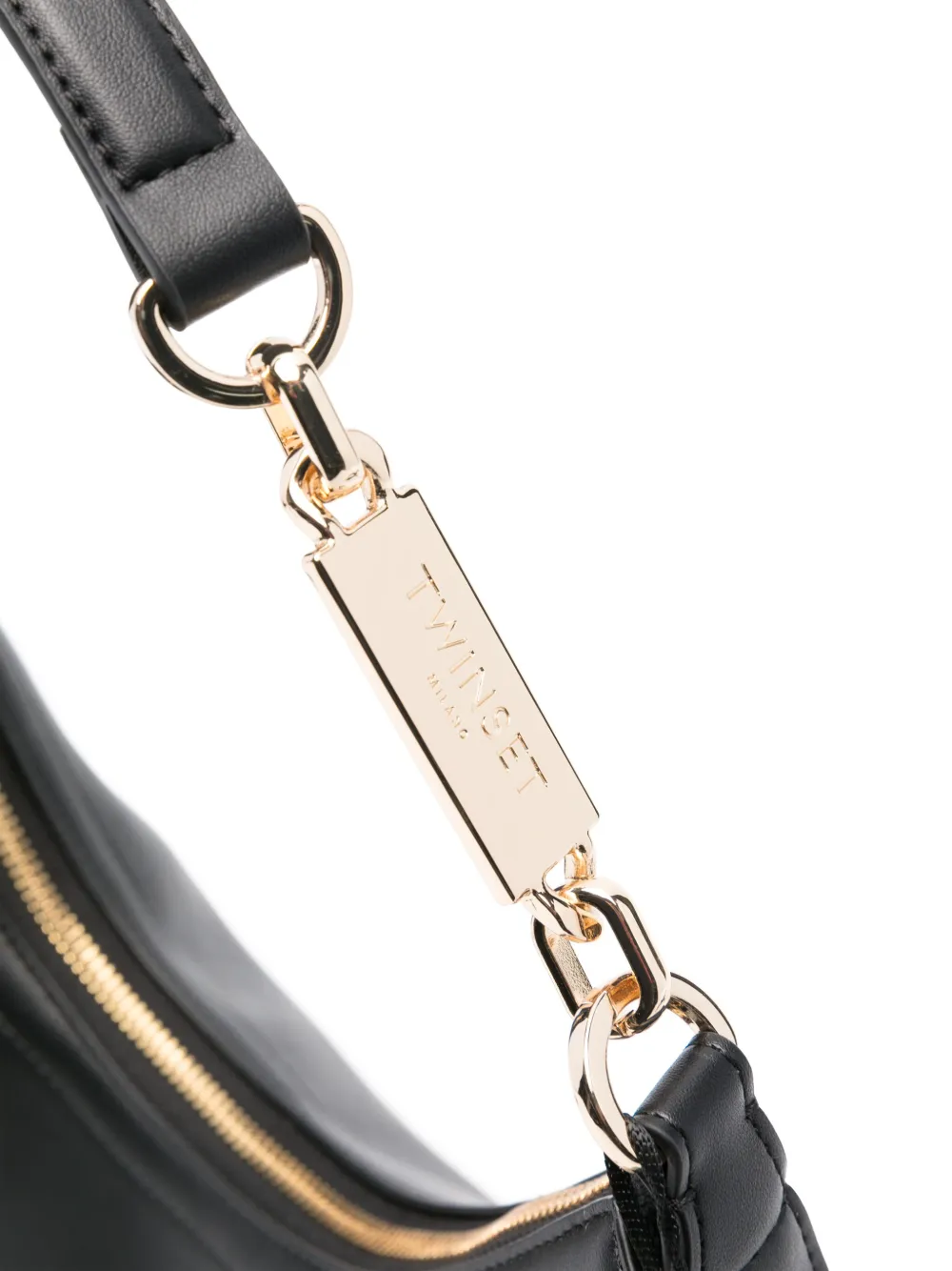 TWINSET Shopper met logoplakkaat Zwart