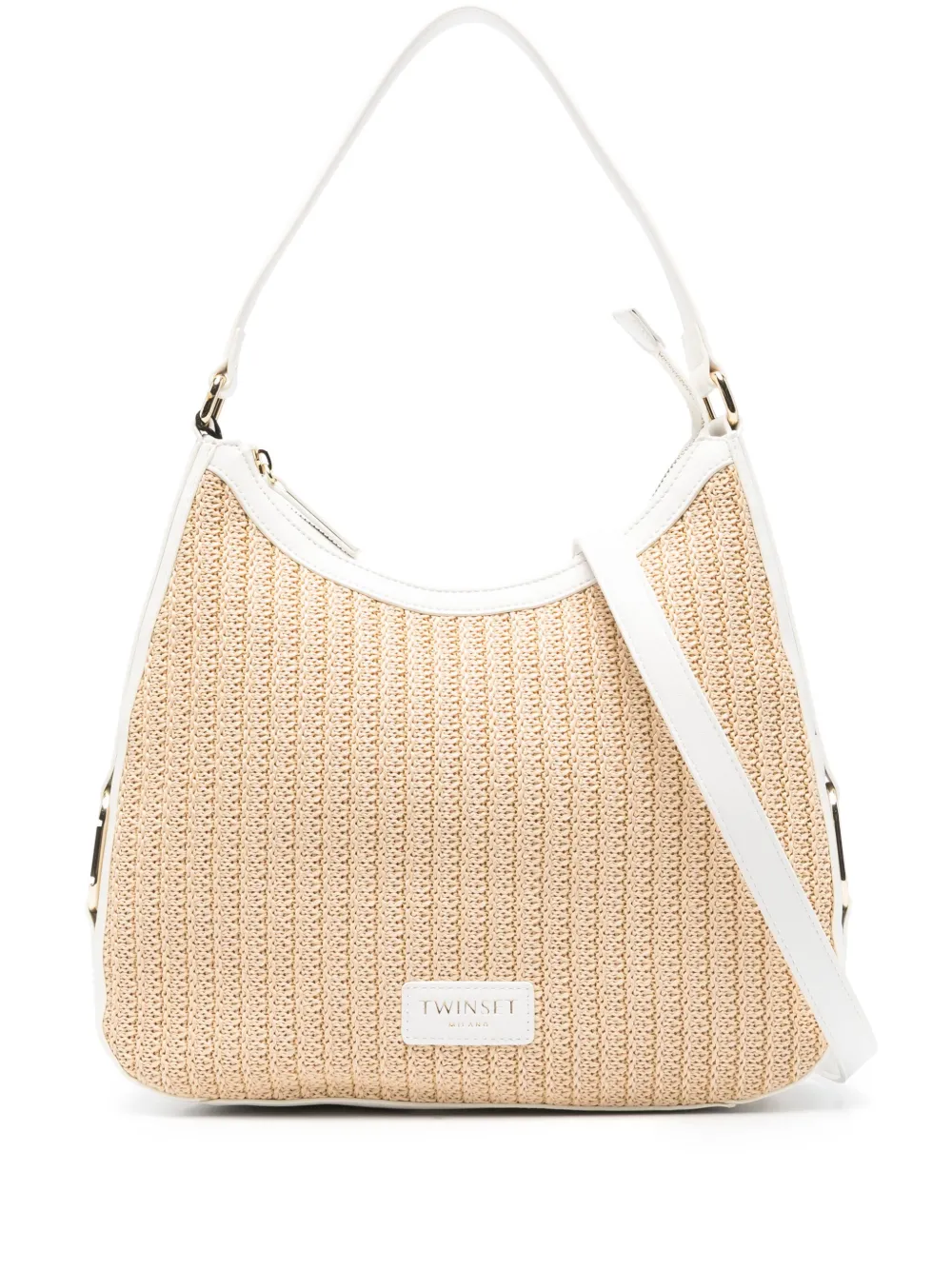 TWINSET Schoudertas met logopatch Beige