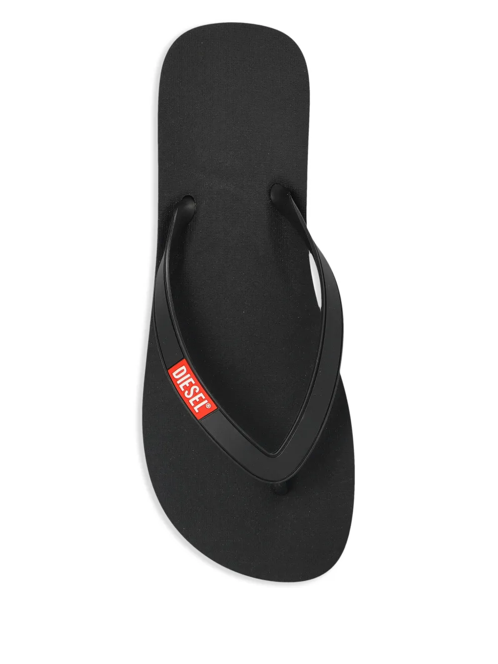 Diesel logo flip flops Black