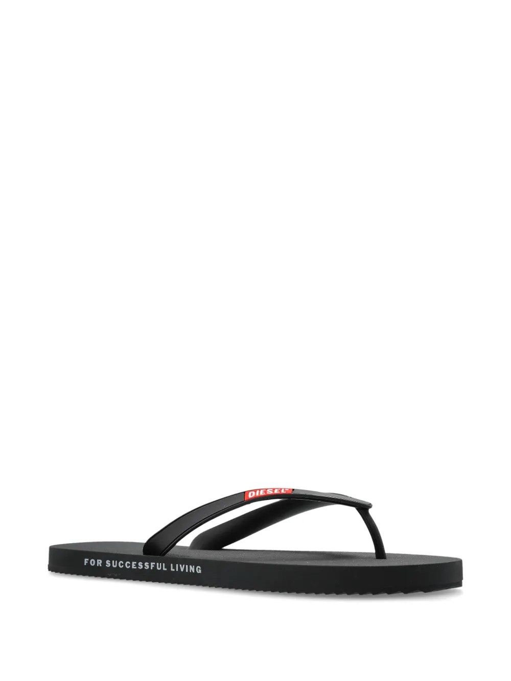 Diesel logo flip flops Black