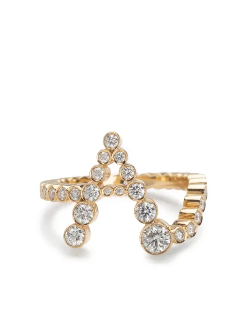 Sophie Bille Brahe 18kt recycled yellow gold A letter diamond ring