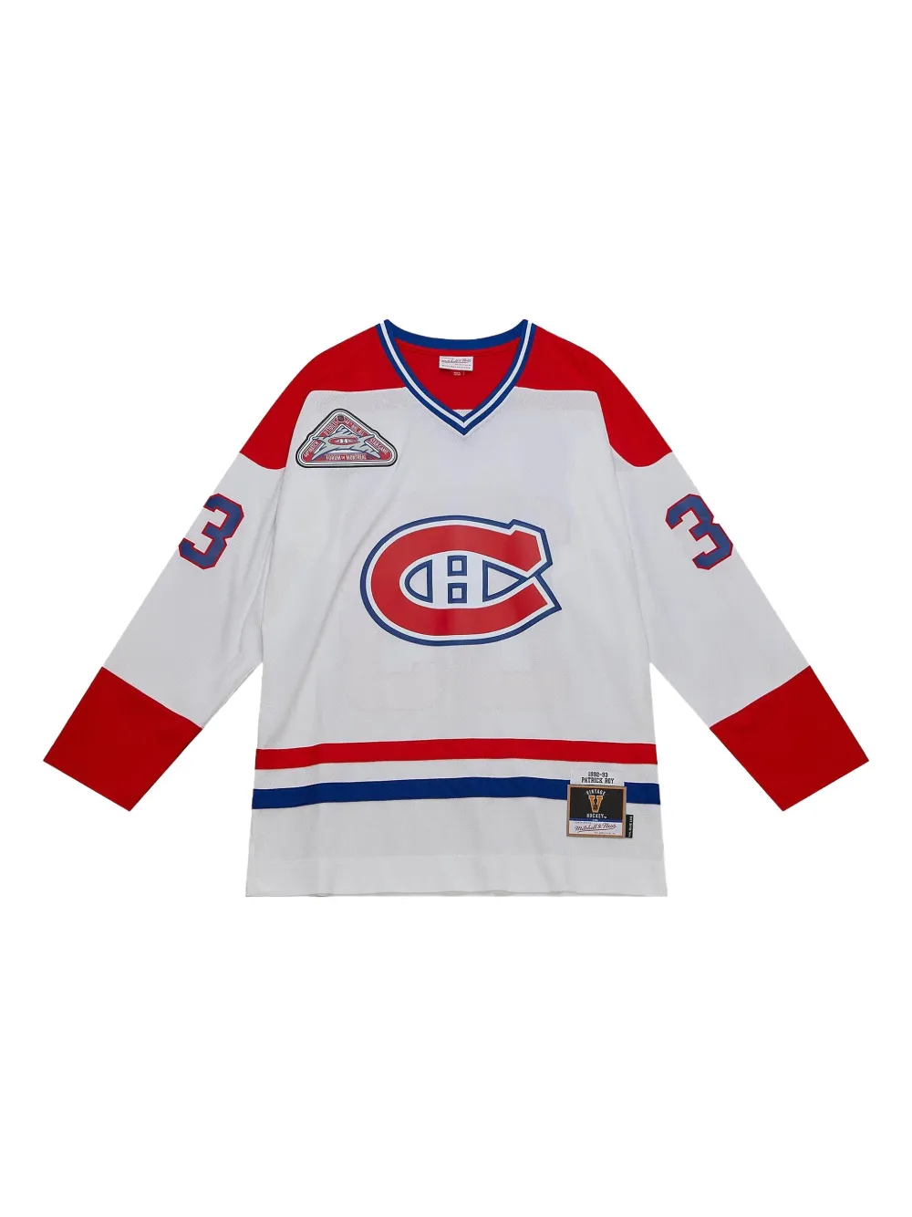 Mitchell & Ness x Montreal Canadiens 1992 Patrick Roy T-shirt Wit