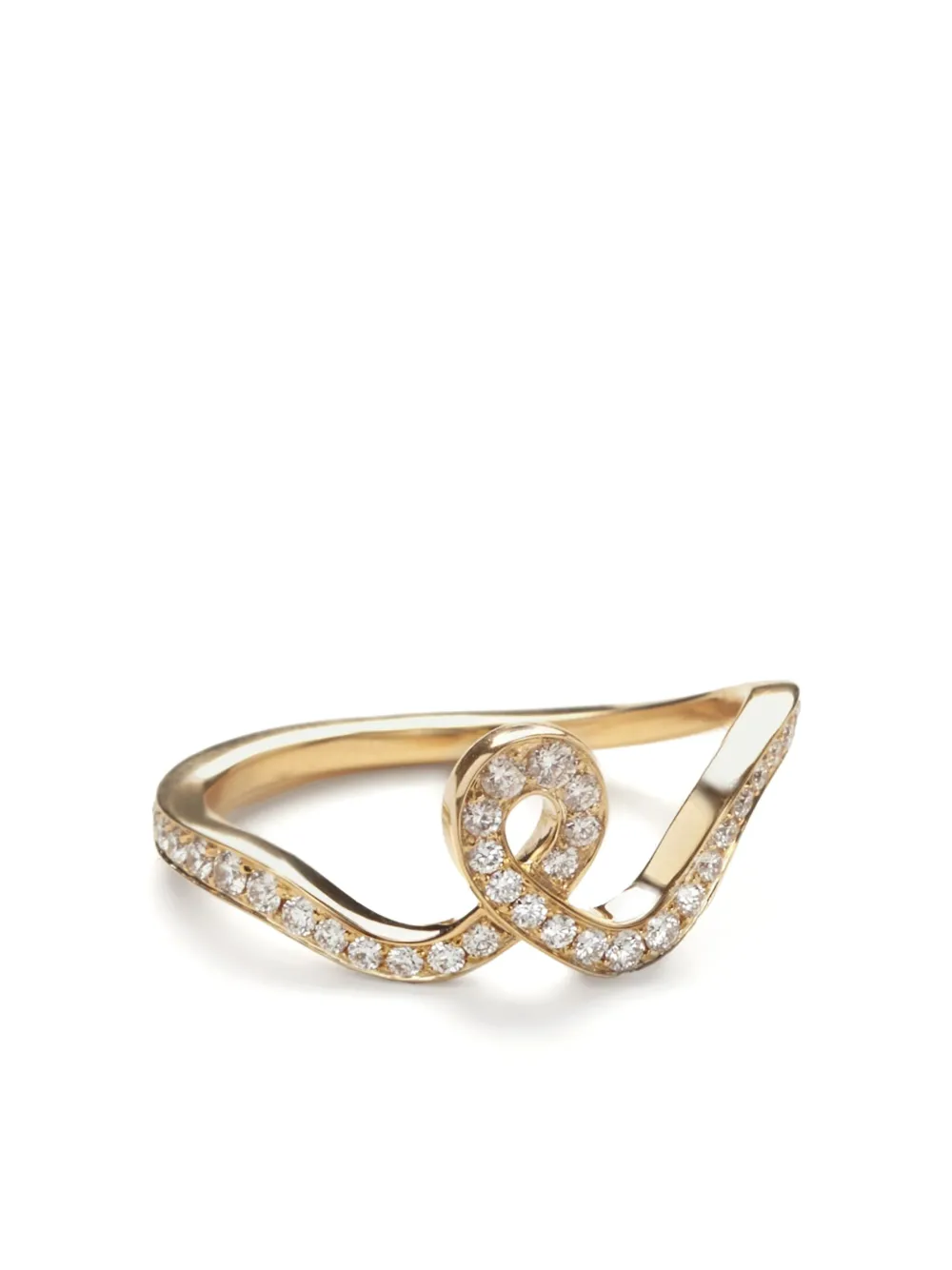 18kt recycled yellow gold Ribbon diamond ring