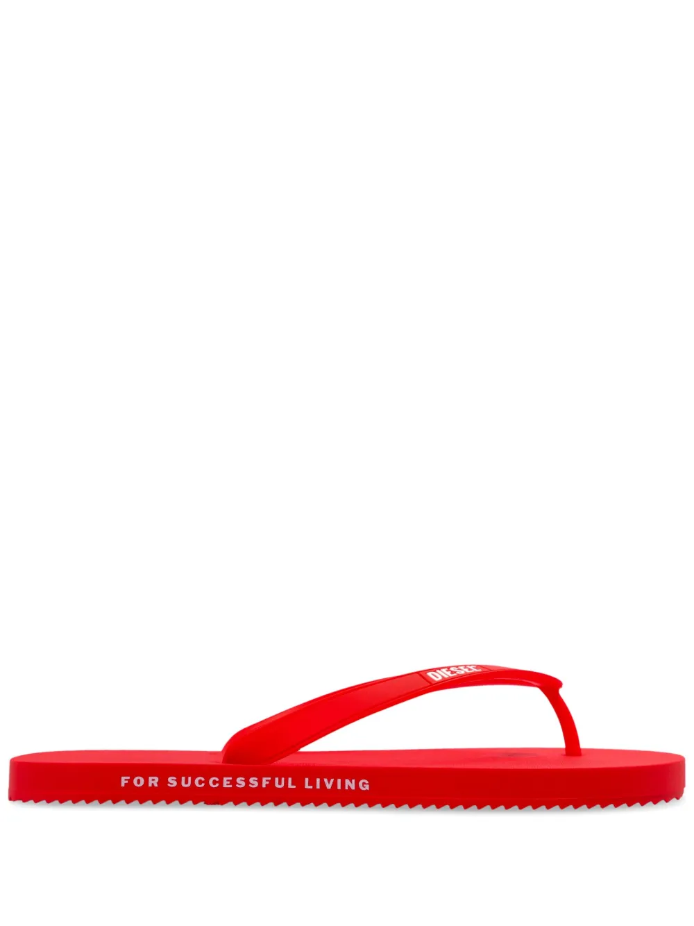 Diesel logo flip flops Red