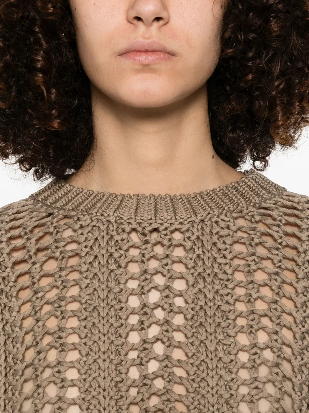 BRUNELLO CUCINELLI RIBBED-NET COTTON VEST