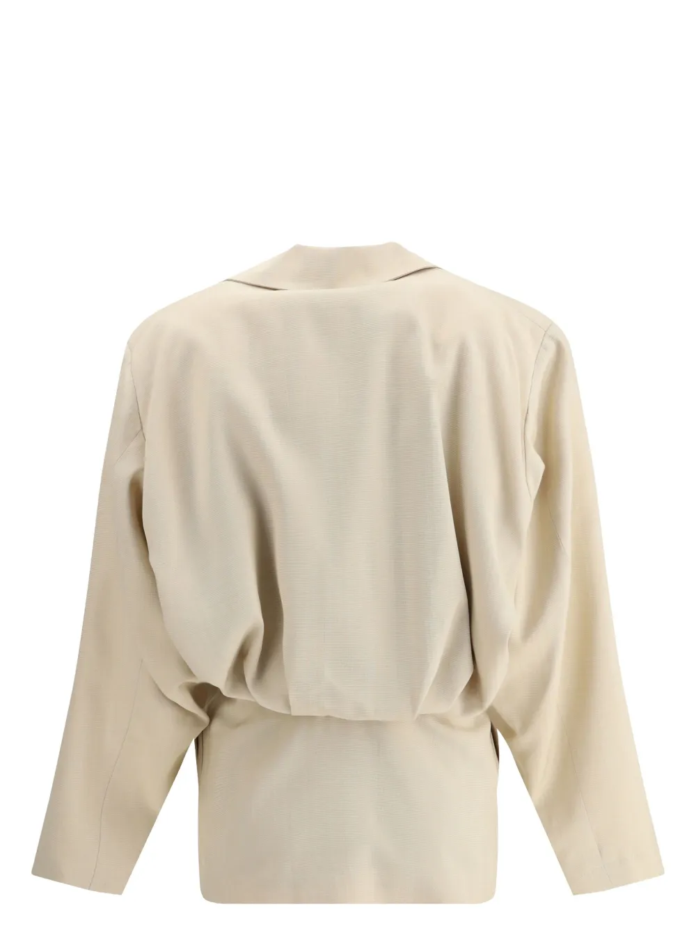 Blazé Milano Sheena Ares Refined Lapel Jacket With Circular Pockets In Neutrals