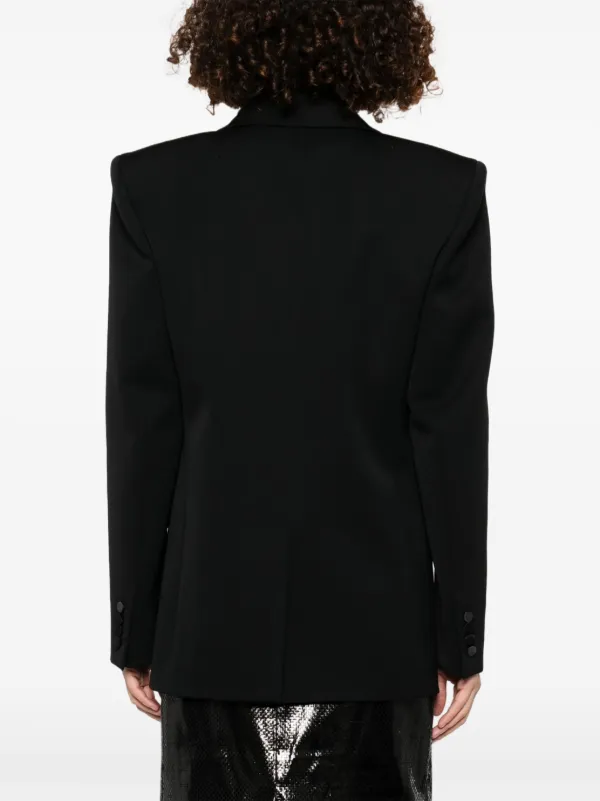 【関税＆送料込み】Saint Laurent Blazer Jacket In Grain De Saint Laurent grain-de-poudre Blazer | Black | FARFETCH