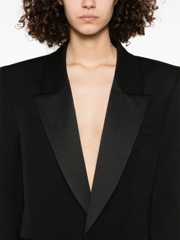【関税&送料込み】Saint Laurent Blazer Jacket In Grain De Saint Laurent grain-de-poudre Blazer | Black | FARFETCH