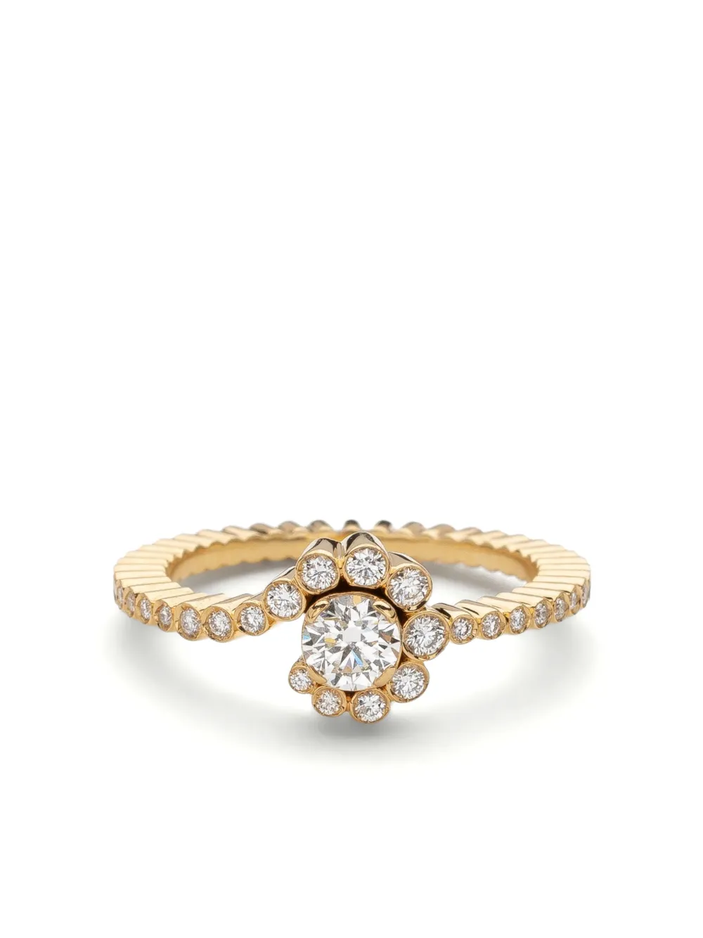 18kt recycled yellow gold Petite Celestine diamond ring