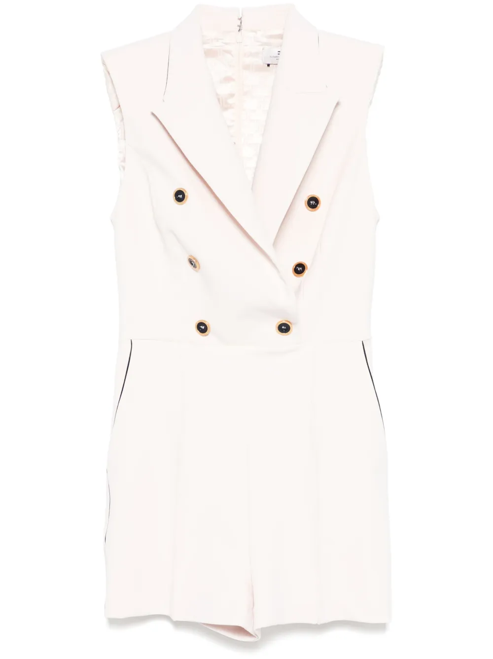 double-breasted crepe playsuit