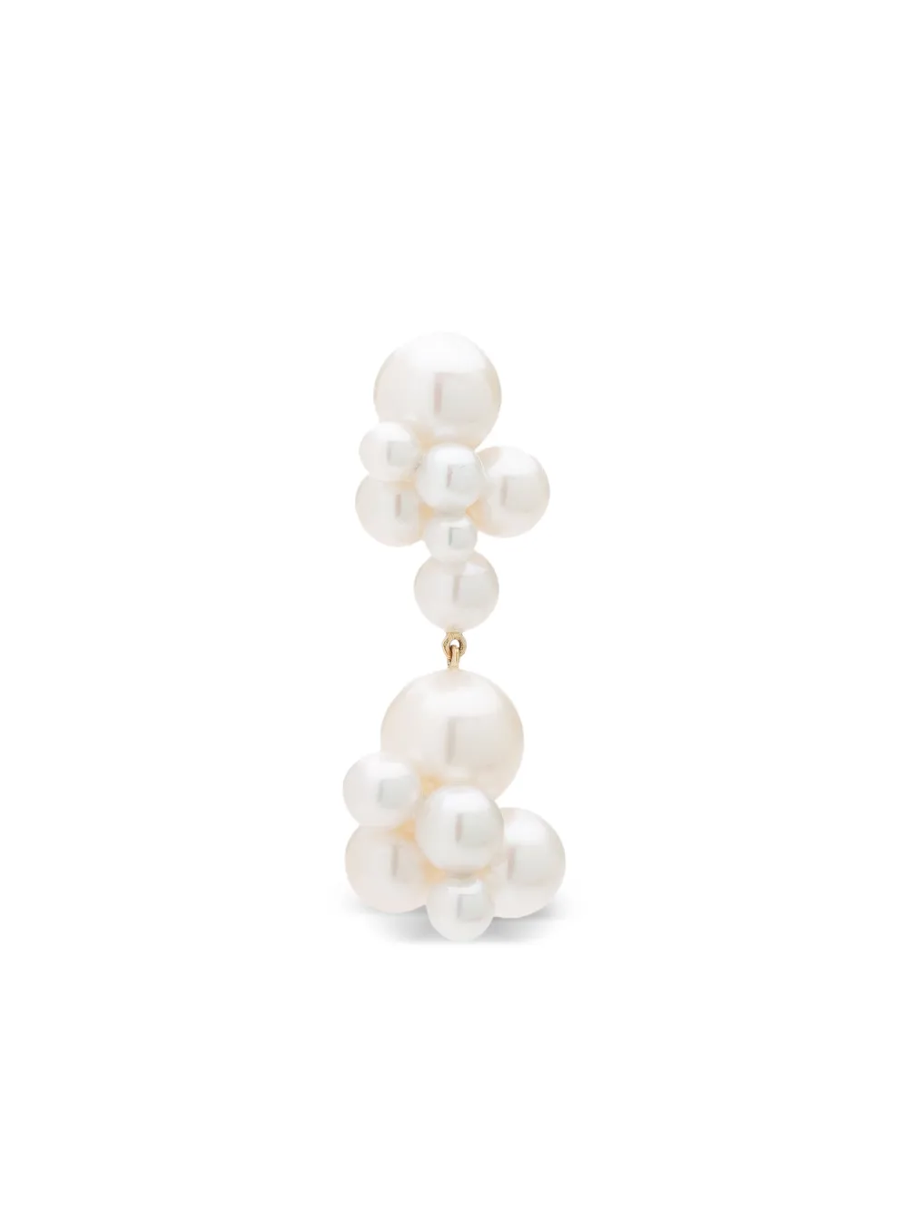 14K yellow gold Bisous Double pearl earring