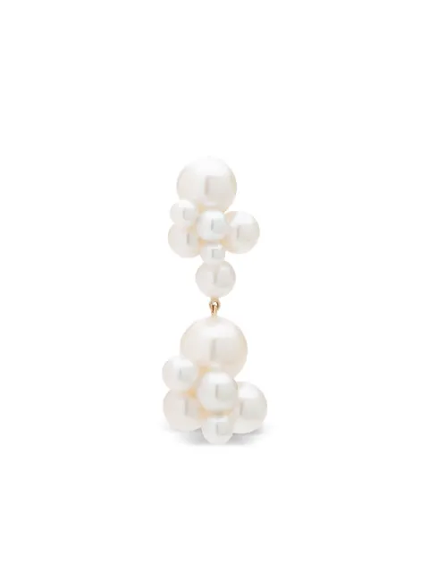 Sophie Bille Brahe 14K yellow gold Bisous Double pearl earring