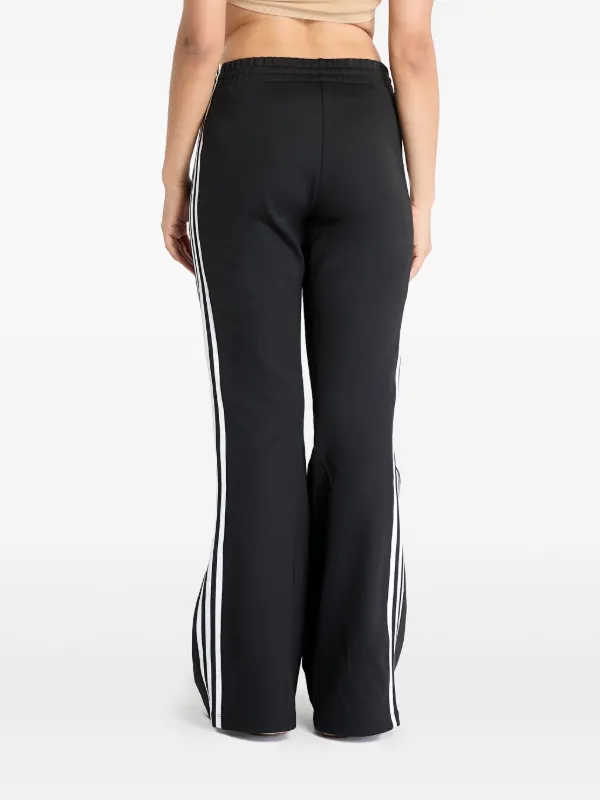 Adidas stripe-detail Flared Trousers | Black | FARFETCH