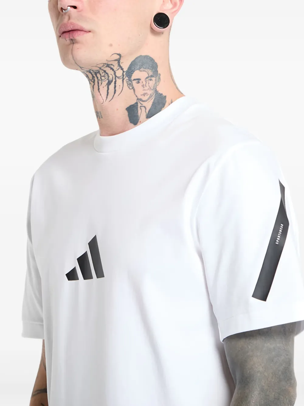 adidas Z.N.E.T-shirt met contrasterend logo Wit