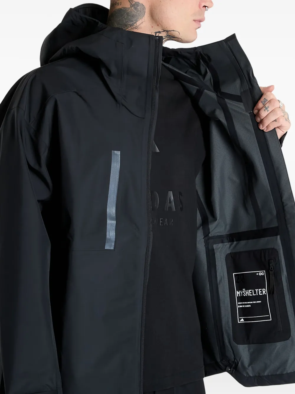 adidas Myshelter waterdicht jack Zwart