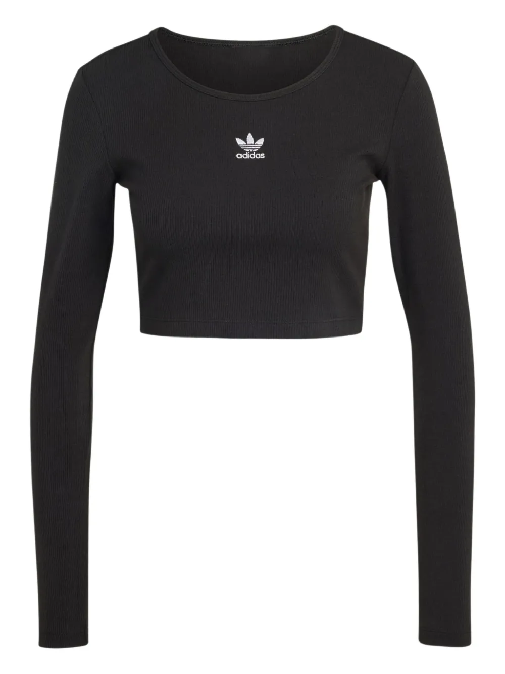 Adidas Originals Geripptes Cropped-top In Black