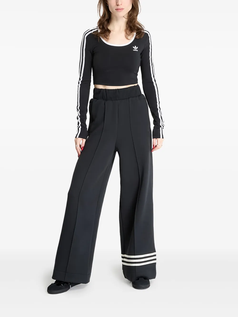 adidas Adicolor 3-Stripes long-sleeve cropped top | T-Shirts & Jersey Shirts | Image 2