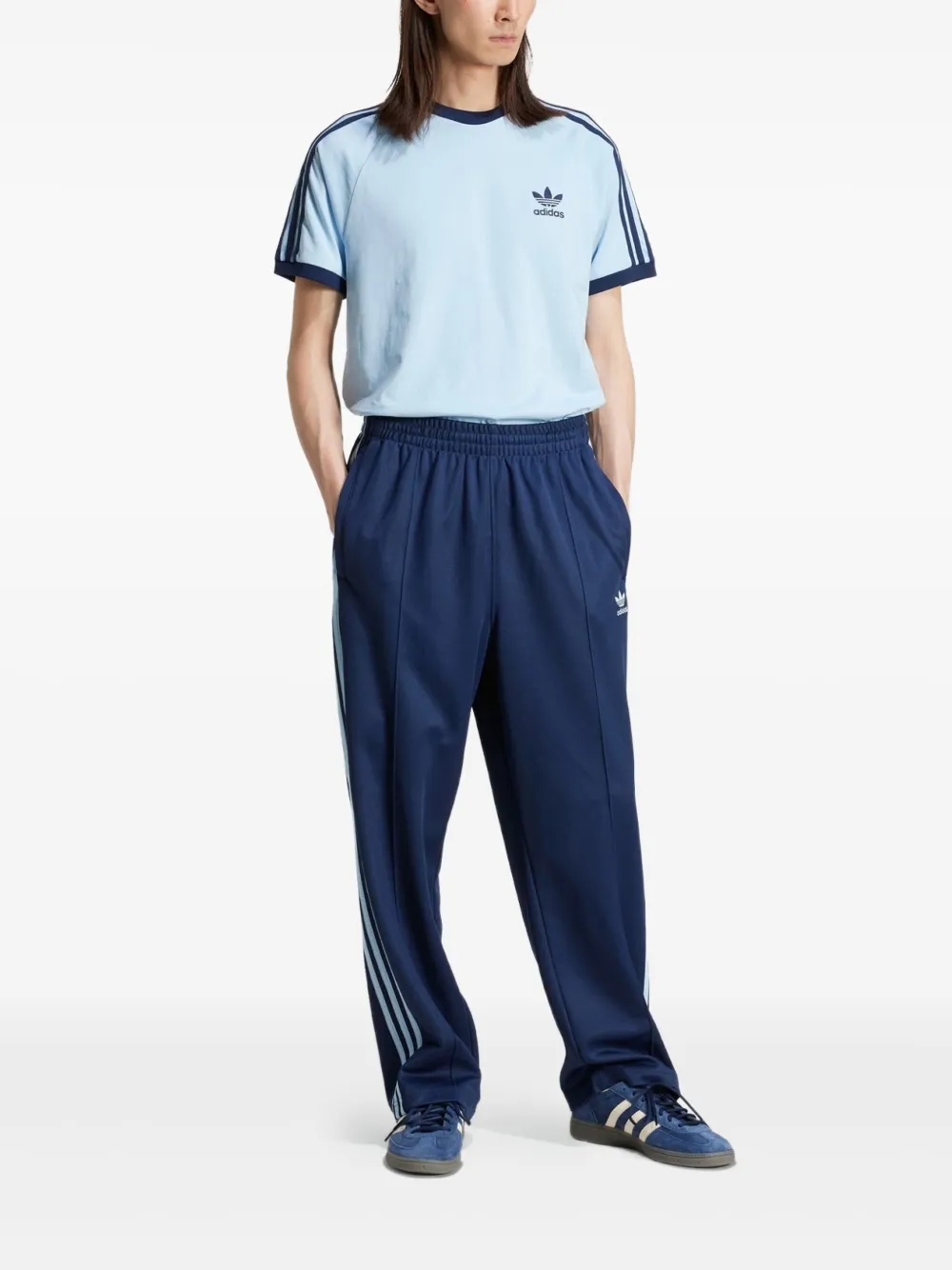 adidas 3-Stripes Adicolor T-shirt Blauw