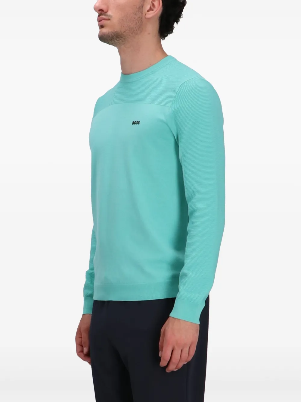 BOSS Trui met logoprint Blauw