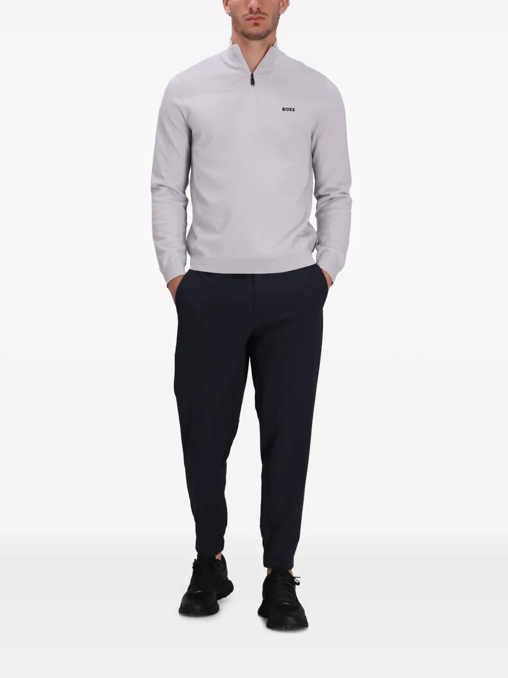 BOSS logo-embroidered track pants - Blauw