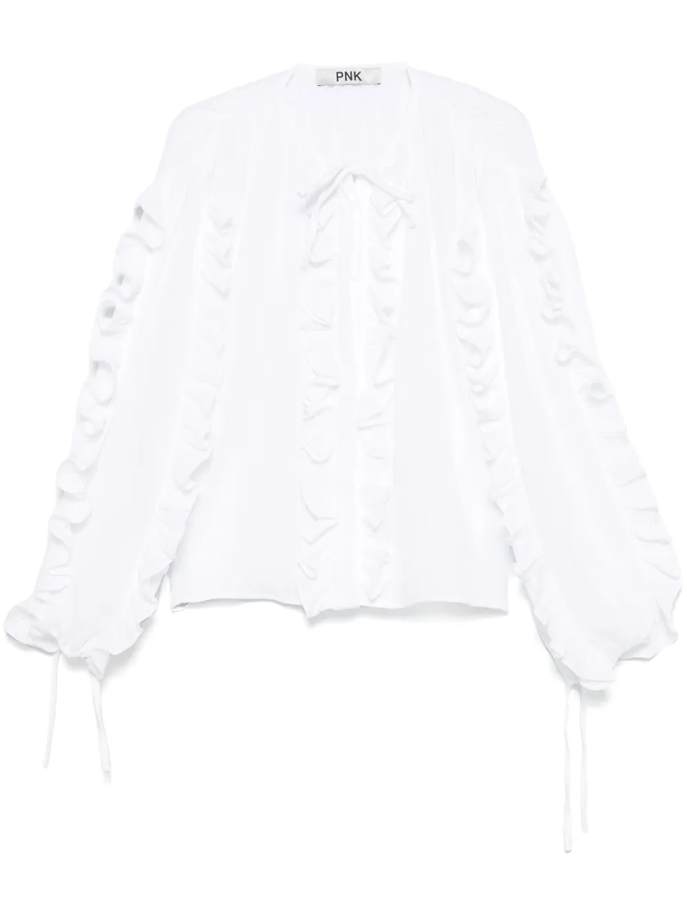 ruffle-trim blouse