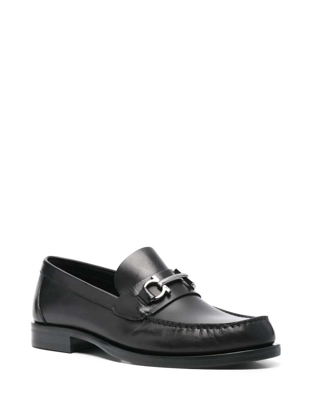 Ferragamo Gancini-plaque loafers Black