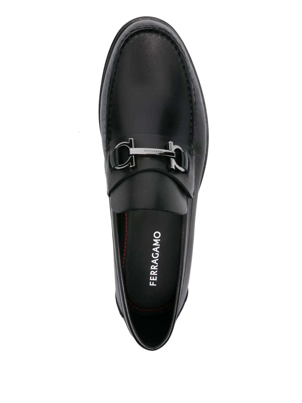 Ferragamo Gancini-plaque loafers Black