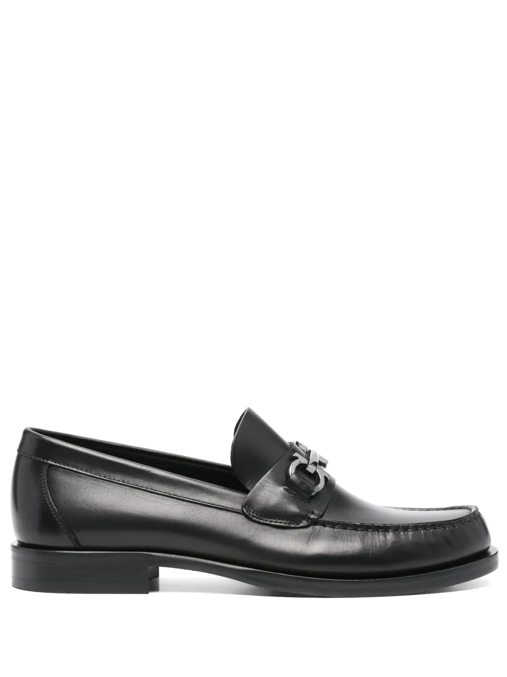 Ferragamo Gancini-plaque loafers Black