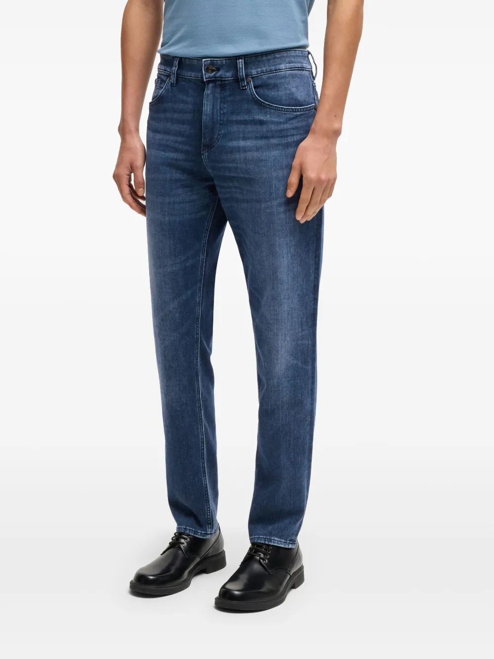 BOSS Jeans met toelopende pijpen Blauw