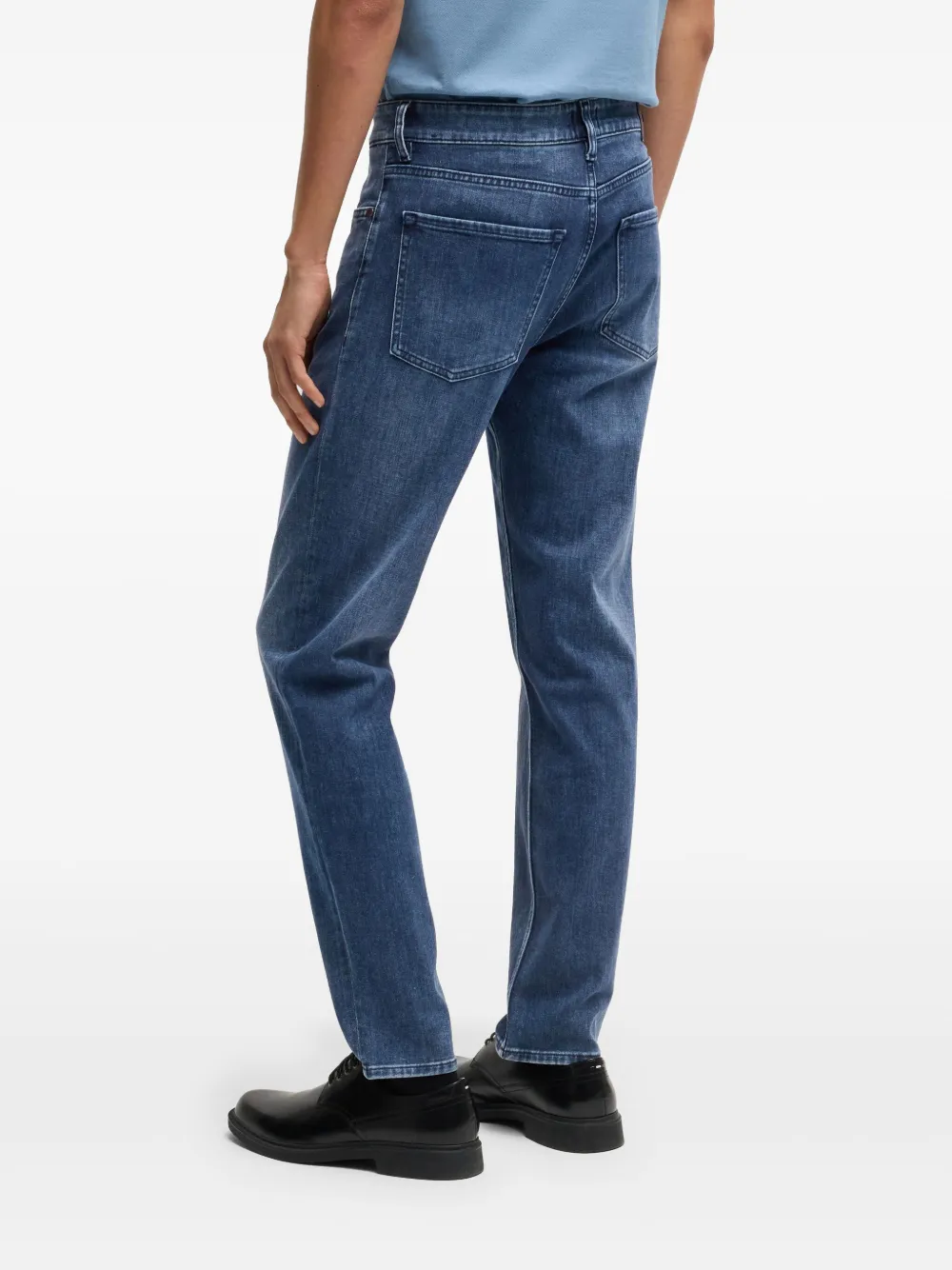BOSS Jeans met toelopende pijpen Blauw