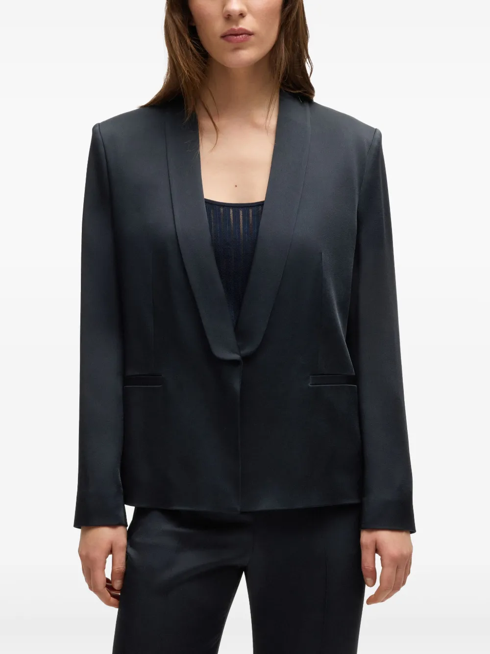 BOSS Blazer met enkele rij knopen Blauw