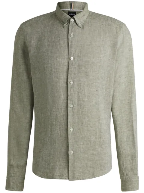 BOSS button-down linen shirt 