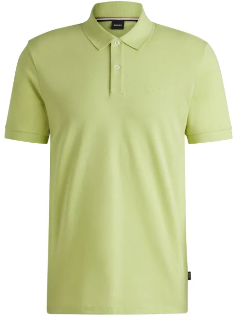 BOSS logo-embroidered cotton polo shirt
