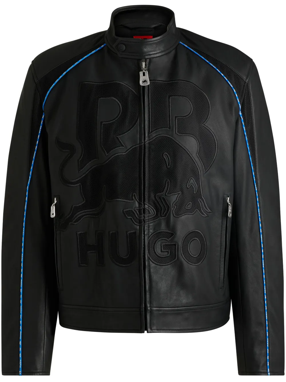 Hugo Boss X Rb Logo-embroidered Jacket In Black