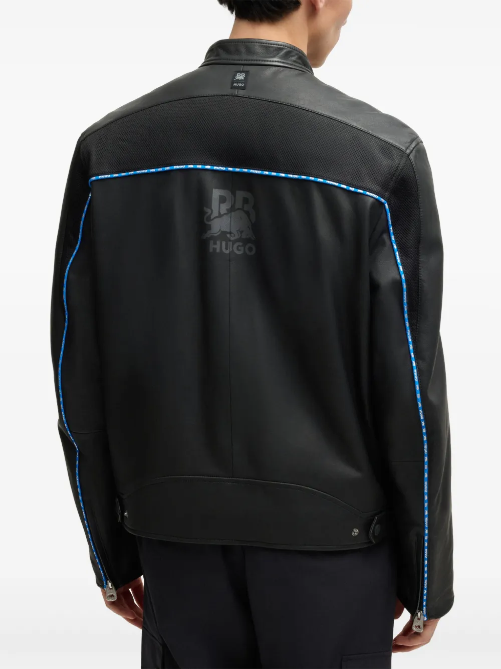 Hugo Boss X Rb Logo-embroidered Jacket In Black
