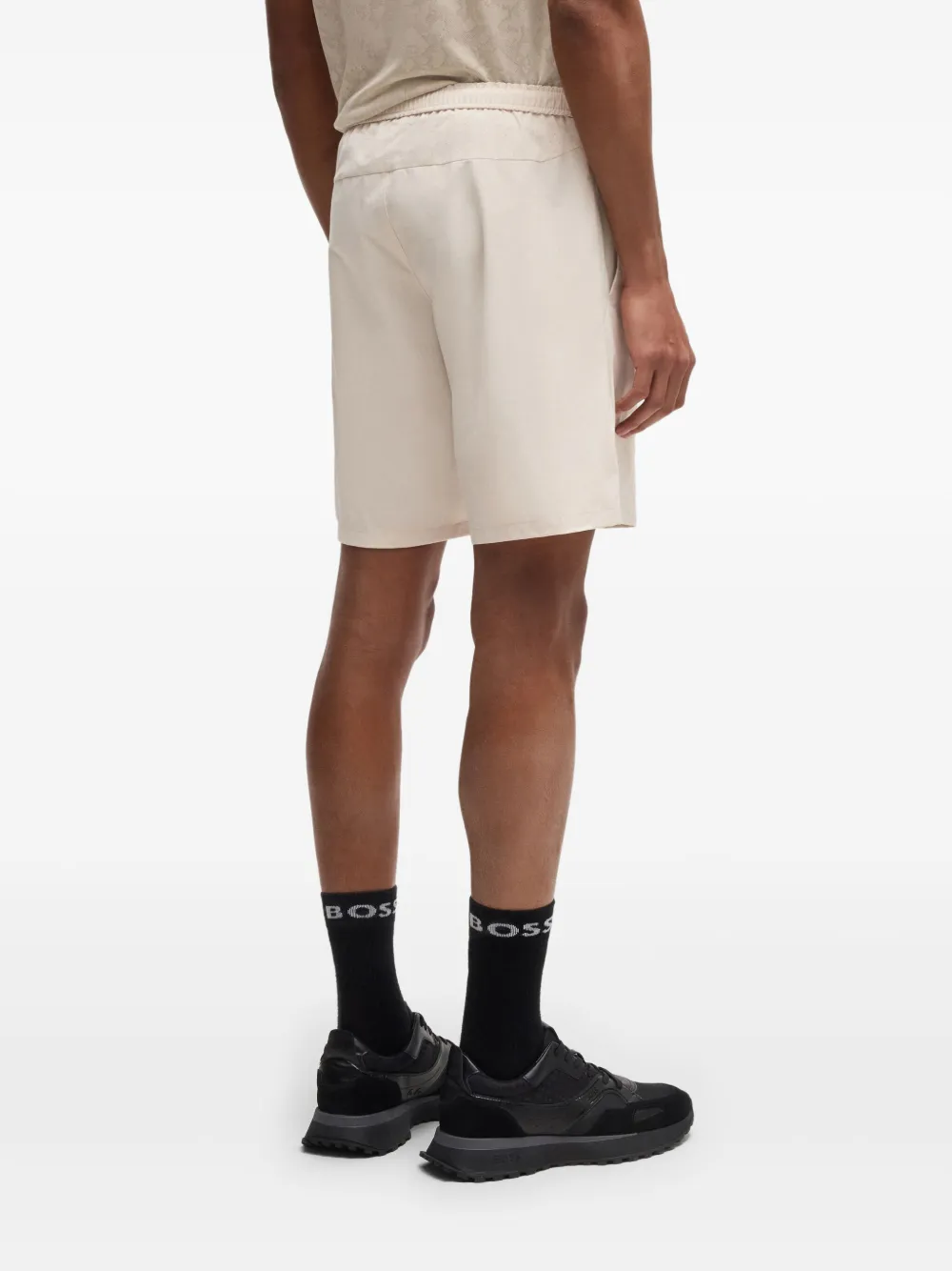 BOSS Trainingsshorts met logoprint Beige