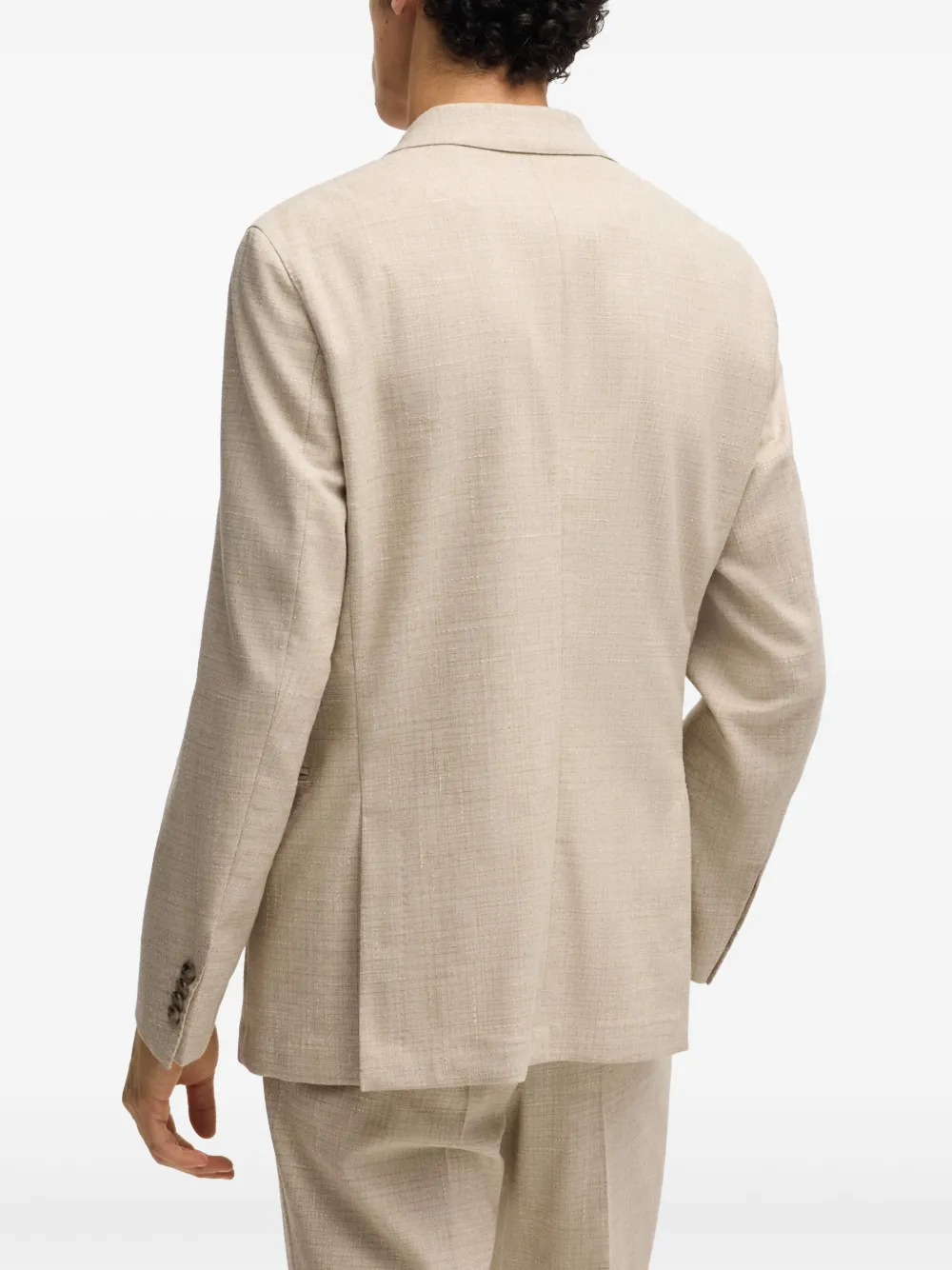 BOSS Tweed pak met dubbele rij knopen Beige