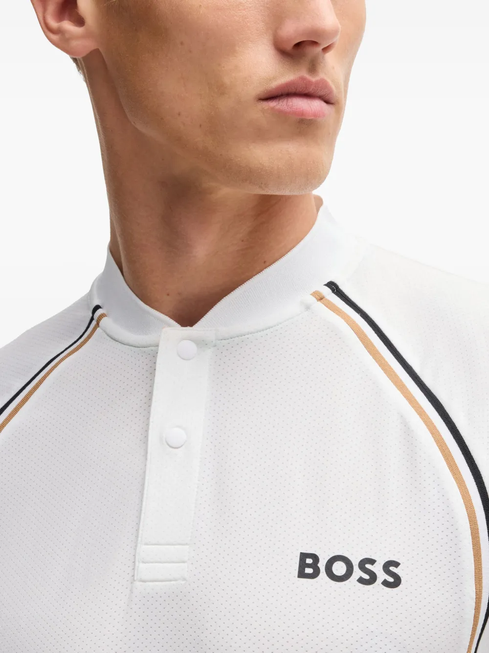 BOSS Poloshirt met logoprint Wit