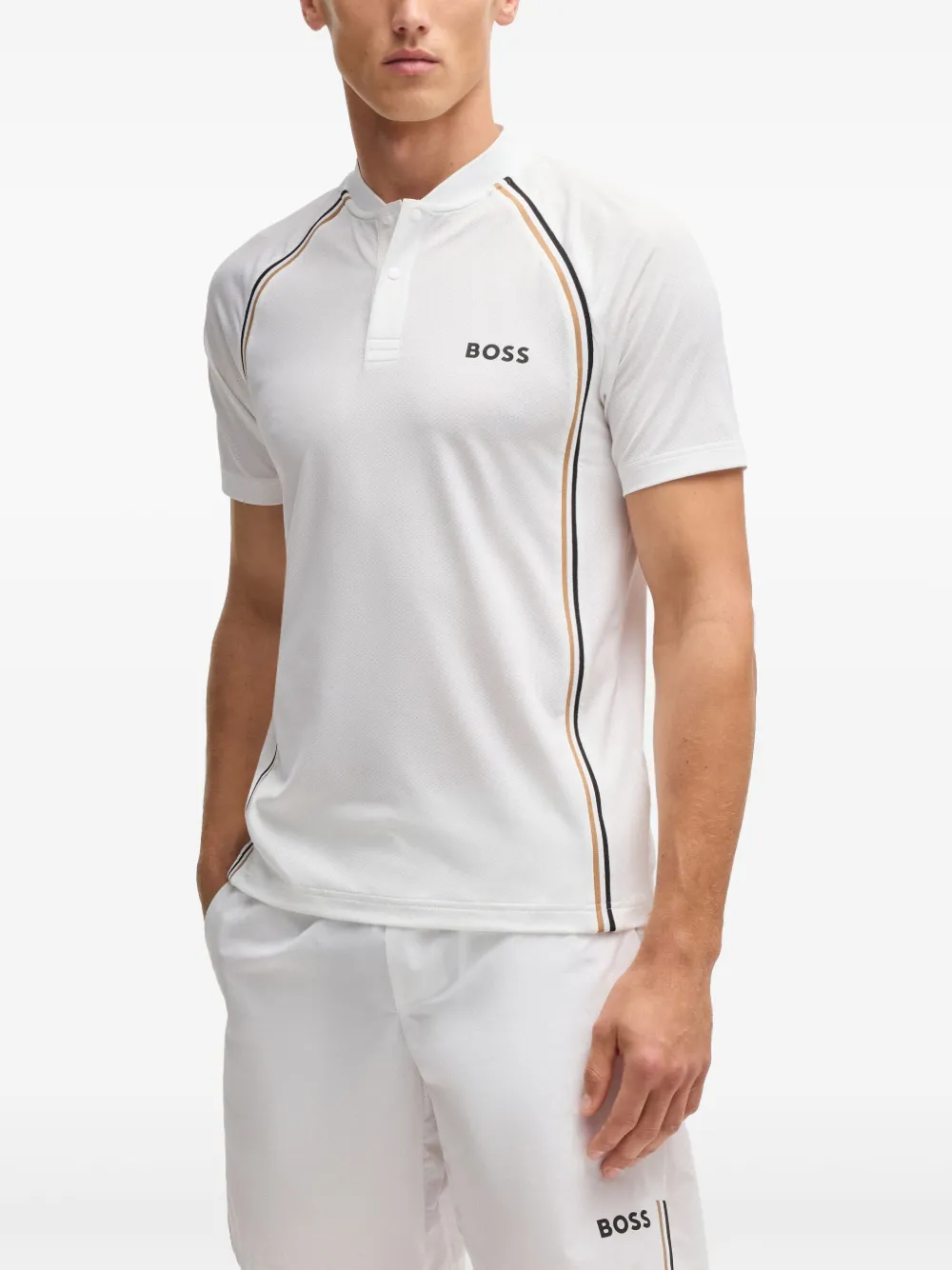 BOSS Poloshirt met logoprint Wit