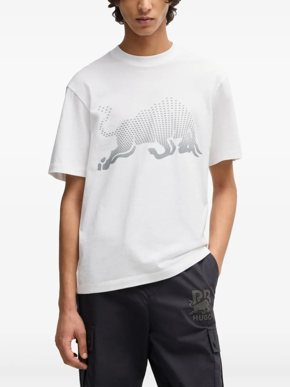 HUGO x RB katoenen T-shirt met print - Wit