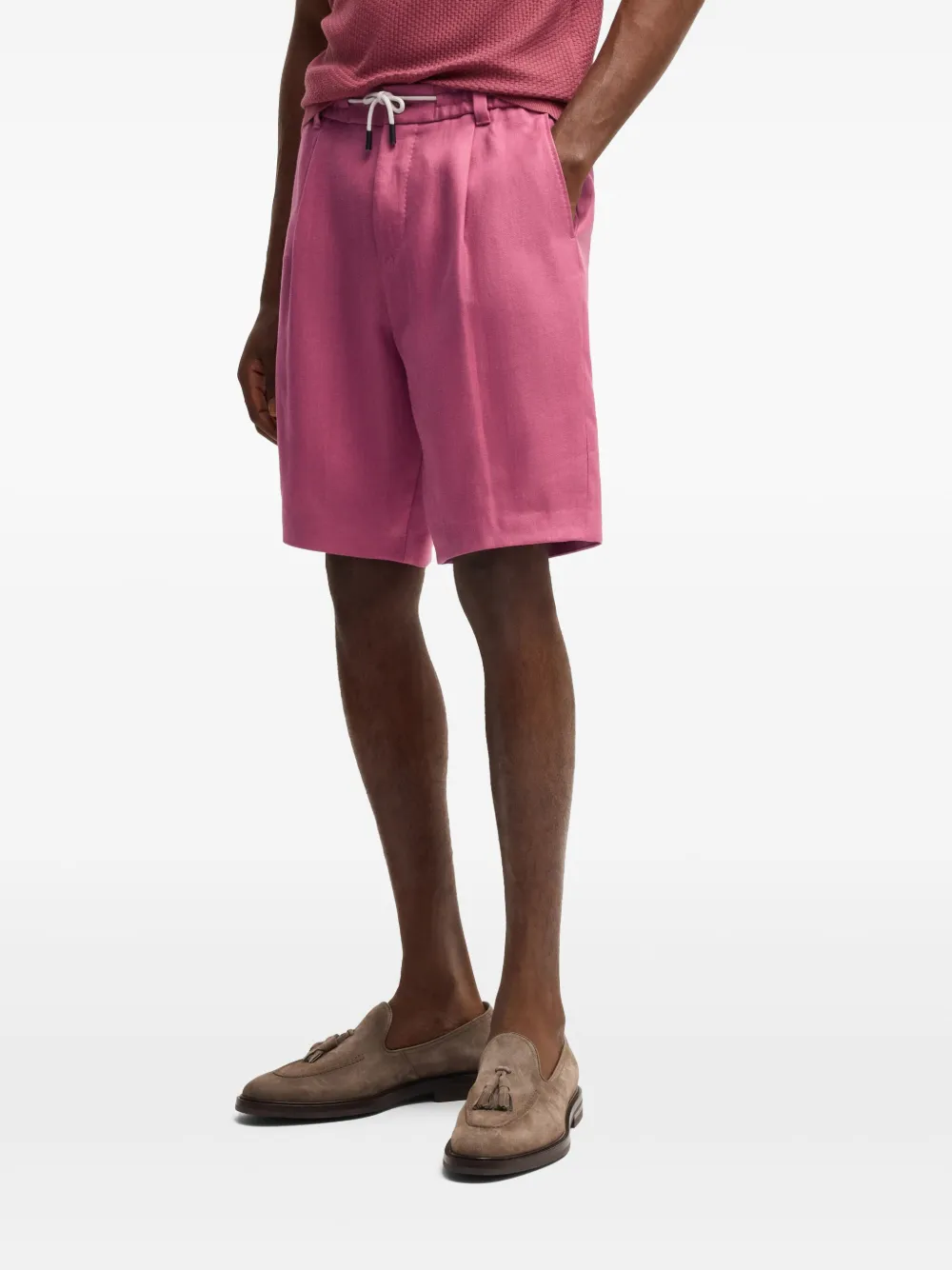 BOSS Bermuda shorts met trekkoord Roze
