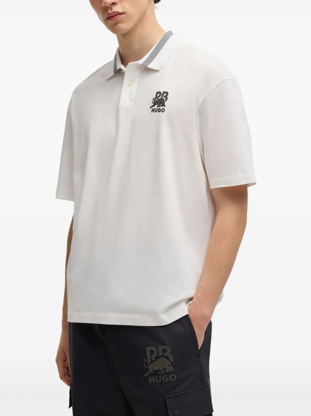 HUGO Poloshirt met logoprint Wit