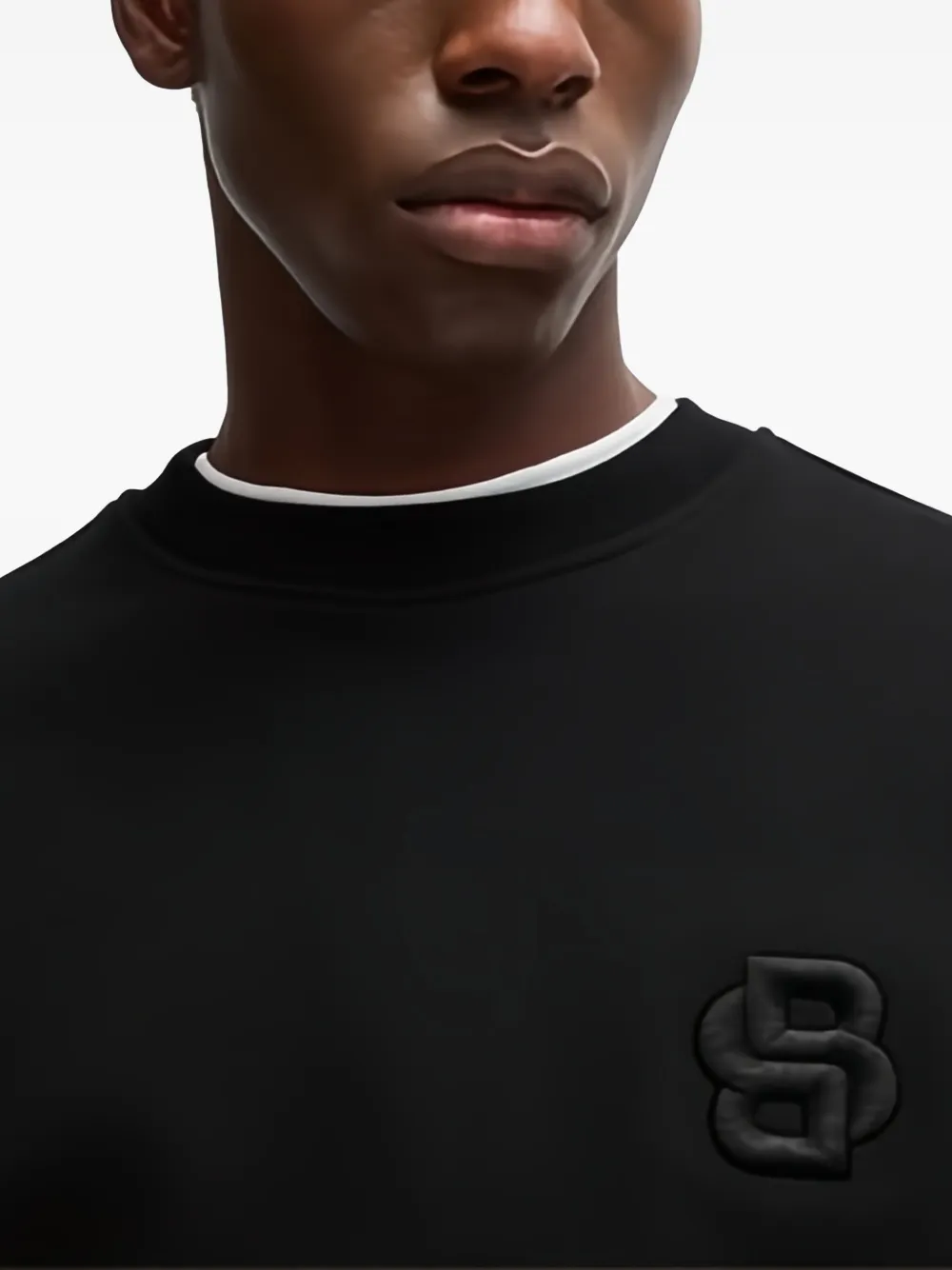 BOSS Sweater met borduurwerk Zwart