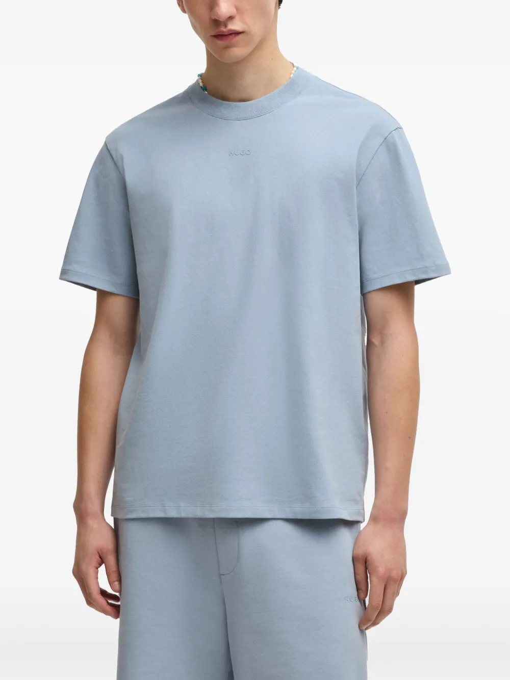 HUGO Katoenen T-shirt Blauw