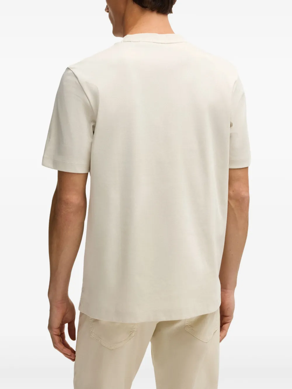 BOSS T-shirt met monogram-applicatie Beige