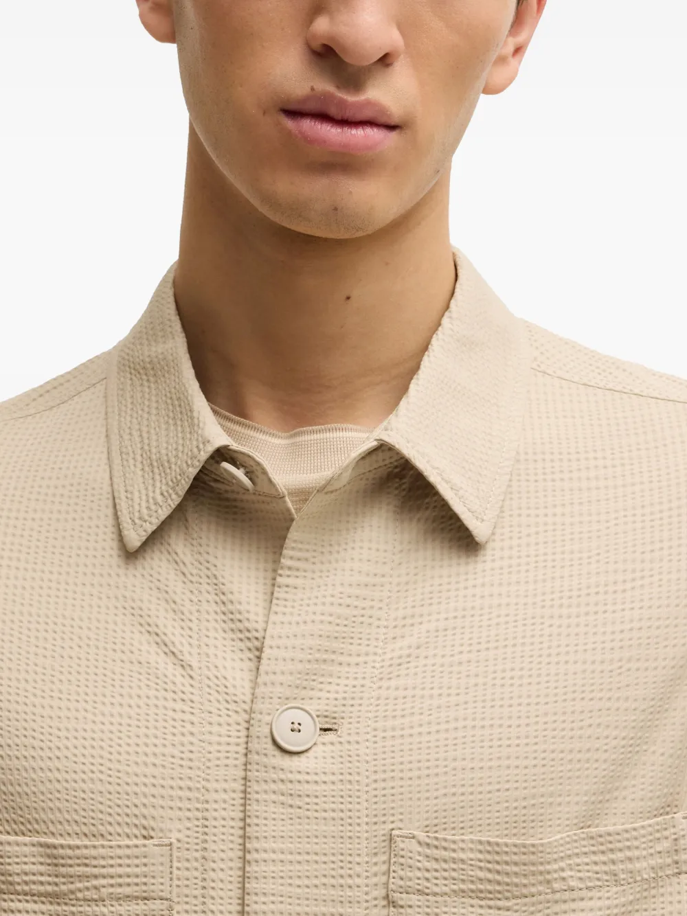 BOSS Button-up overhemd Beige