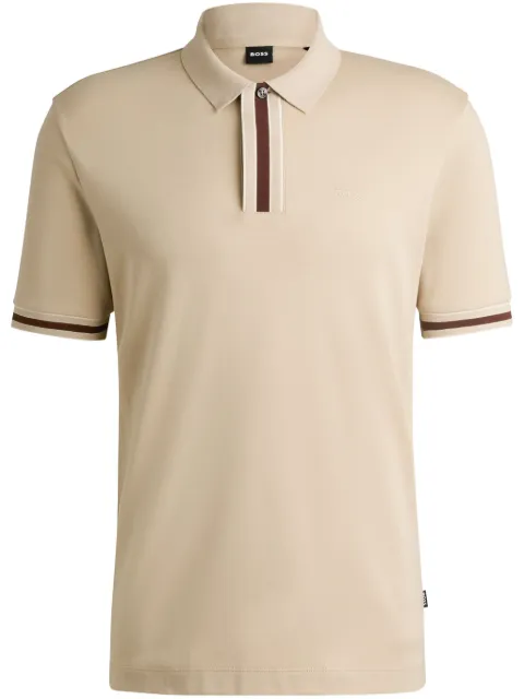 BOSS contrast-piping cotton polo shirt