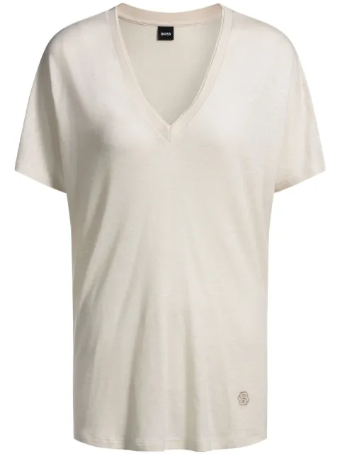 BOSS logo-embroidered T-shirt
